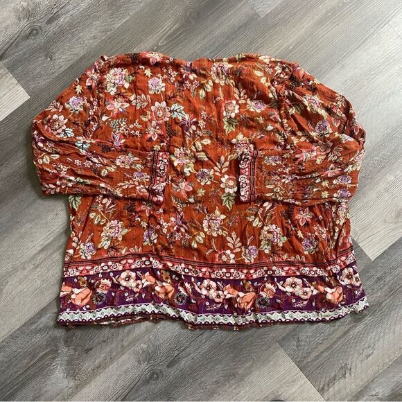 Farmers Market By One World Floral Blouse Boho 3X Plus - Picture 6 of 8